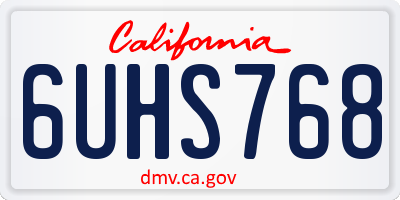 CA license plate 6UHS768