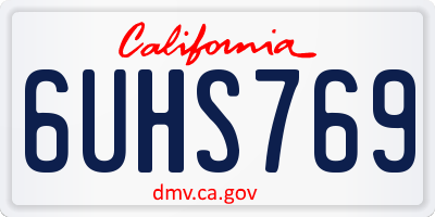 CA license plate 6UHS769