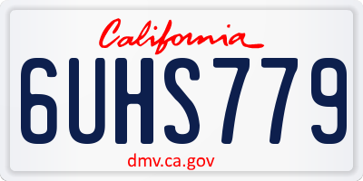 CA license plate 6UHS779