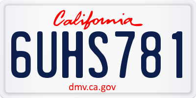 CA license plate 6UHS781