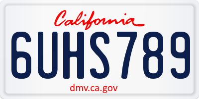 CA license plate 6UHS789