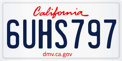 CA license plate 6UHS797