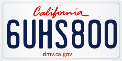 CA license plate 6UHS800
