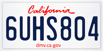 CA license plate 6UHS804