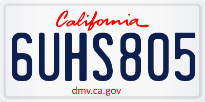 CA license plate 6UHS805