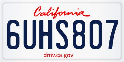 CA license plate 6UHS807