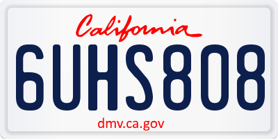 CA license plate 6UHS808