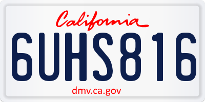CA license plate 6UHS816