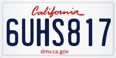 CA license plate 6UHS817