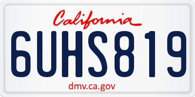 CA license plate 6UHS819