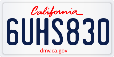 CA license plate 6UHS830