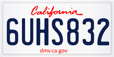 CA license plate 6UHS832