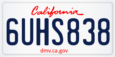 CA license plate 6UHS838