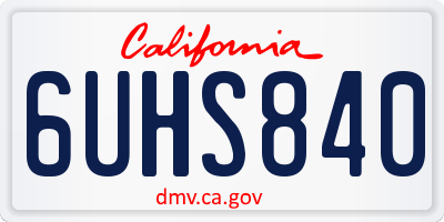 CA license plate 6UHS840
