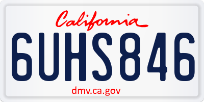 CA license plate 6UHS846