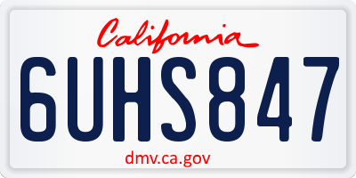 CA license plate 6UHS847