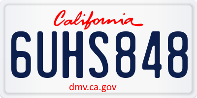 CA license plate 6UHS848