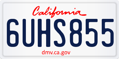 CA license plate 6UHS855