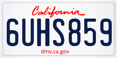CA license plate 6UHS859