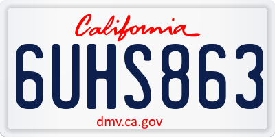 CA license plate 6UHS863