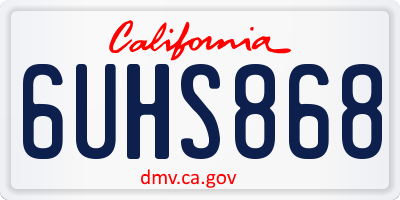 CA license plate 6UHS868