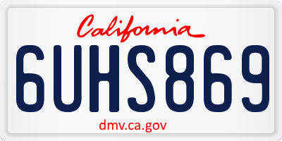 CA license plate 6UHS869