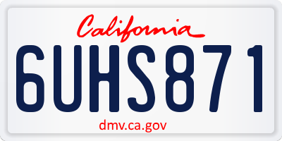 CA license plate 6UHS871