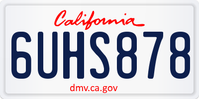 CA license plate 6UHS878