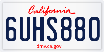 CA license plate 6UHS880