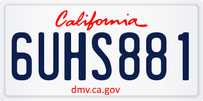 CA license plate 6UHS881