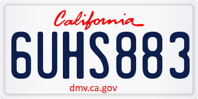 CA license plate 6UHS883