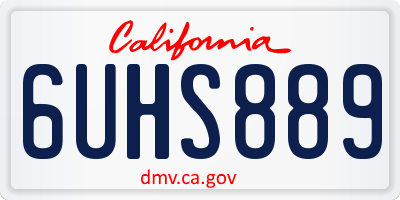 CA license plate 6UHS889