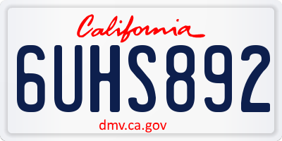 CA license plate 6UHS892