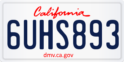 CA license plate 6UHS893