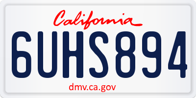 CA license plate 6UHS894