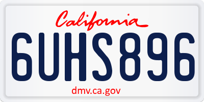 CA license plate 6UHS896