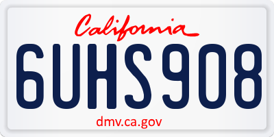 CA license plate 6UHS908