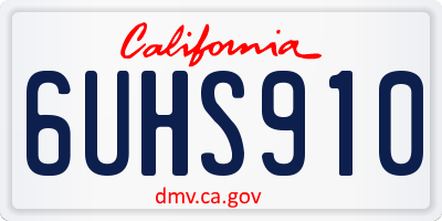 CA license plate 6UHS910