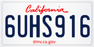 CA license plate 6UHS916