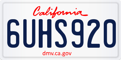 CA license plate 6UHS920