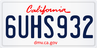 CA license plate 6UHS932