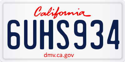 CA license plate 6UHS934