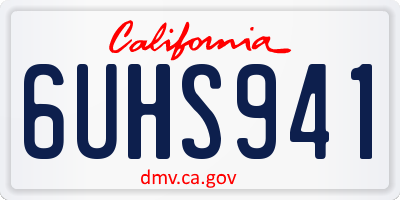 CA license plate 6UHS941
