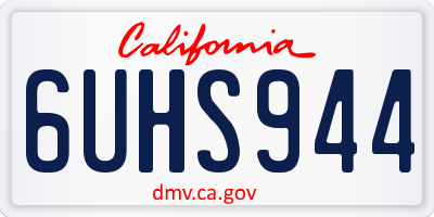 CA license plate 6UHS944