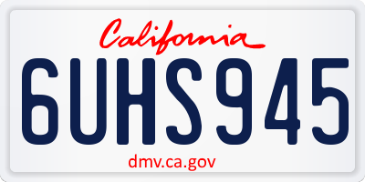 CA license plate 6UHS945