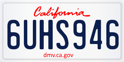CA license plate 6UHS946