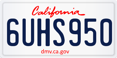 CA license plate 6UHS950