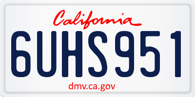 CA license plate 6UHS951
