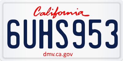 CA license plate 6UHS953