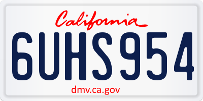 CA license plate 6UHS954